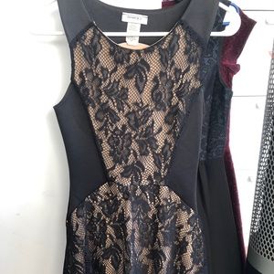 Black Floral Lace Small Sleeveless Dress S